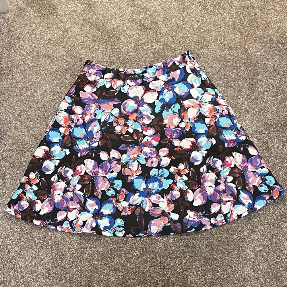 The Limited A-Line Skirt - Black and Multicolor Floral